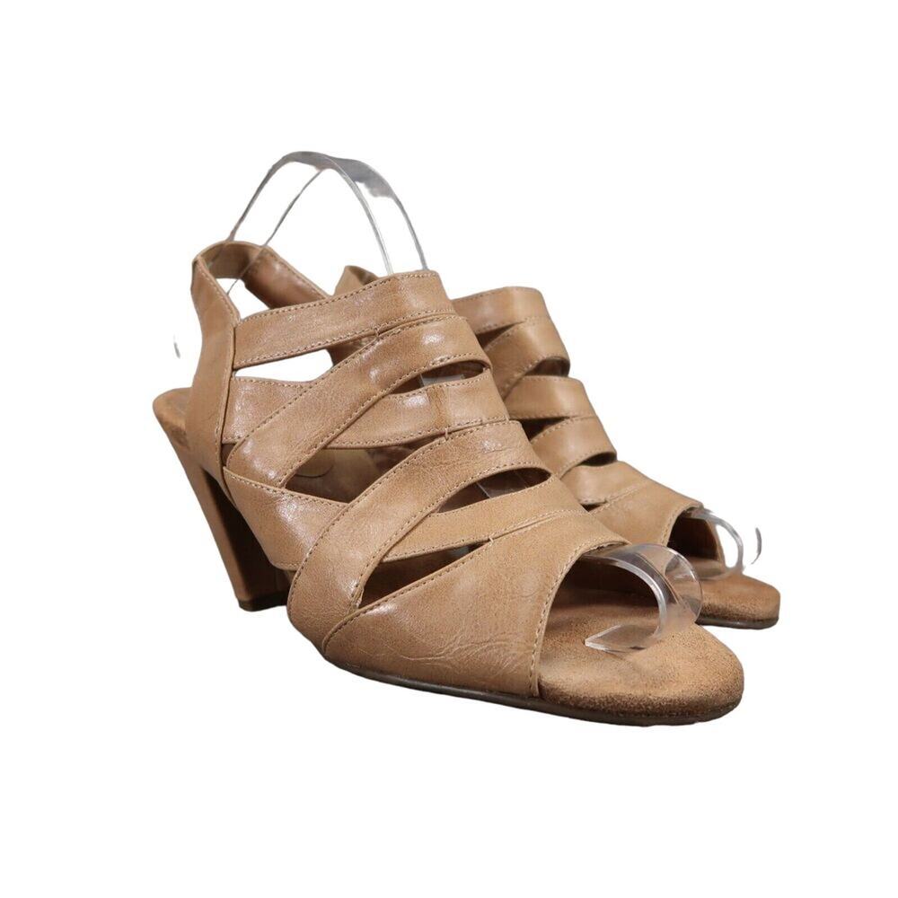 Aerosoles Shoes Womens 10 Sandal Pumps Fashion Comfort Slingback Brown Open Toe